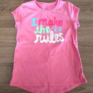 Girls Under Armour shirt, pink, size 5